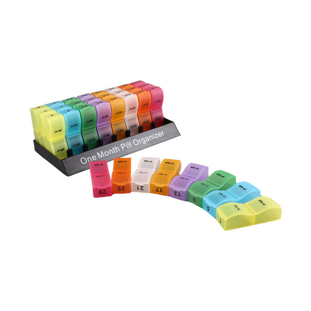 Colorful One Month Pill Box For Home Use And Caregivers