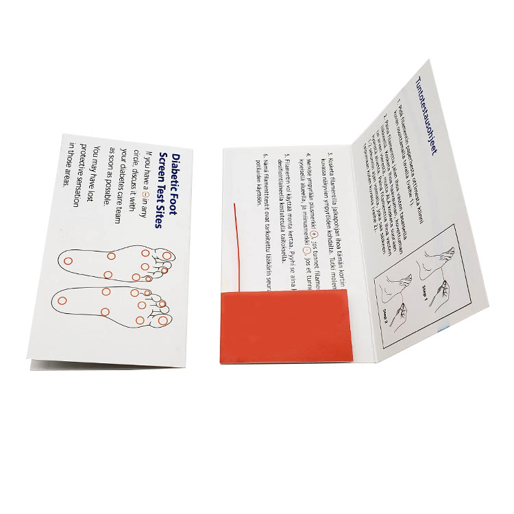 Assessment With 10g Nylon Monofilaments For Diabetes Test On Paper Cards
