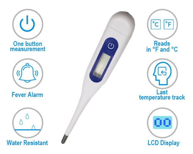 Digital LCD Electronic Thermometer Safe Kids Health Care Tool