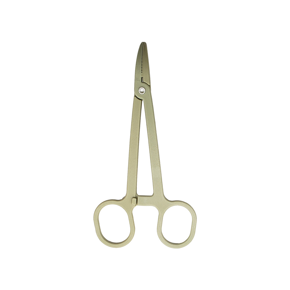 13.7cm Curved-Tip Hospital Plastic Hemostatic Forceps 