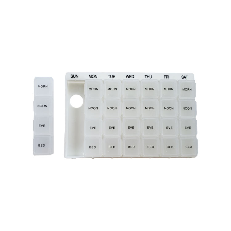 Transparent 7 Days Tablet Pill Box Weekly Holder Medicine Storage 