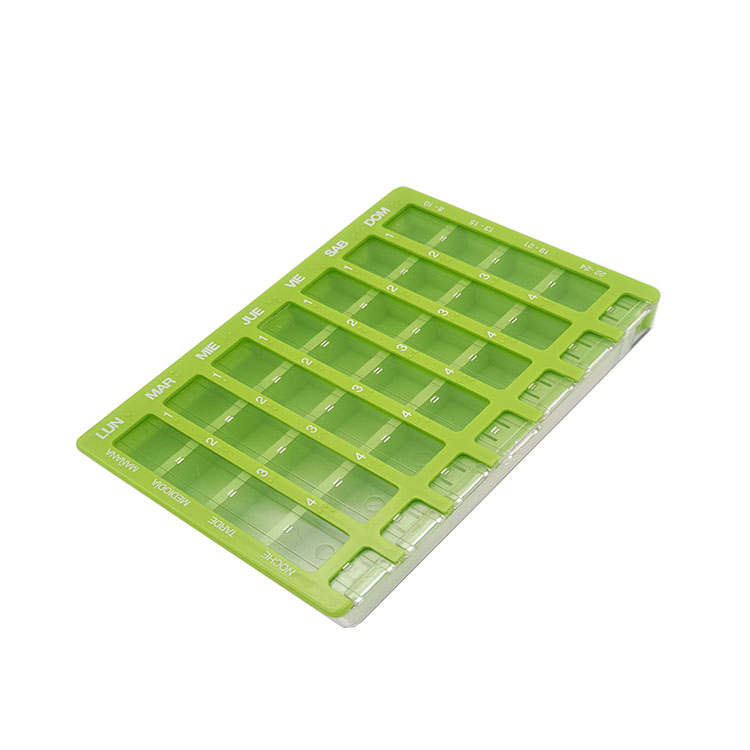 Easy-Open 28 Compartments Clear Weekly Pill Box With Drawer